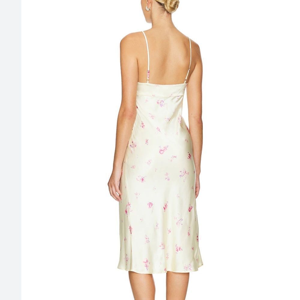 NWT Tularosa Molly Midi Dress Country Floral lingerie slip yellow Revolve XS - Picture 3 of 13